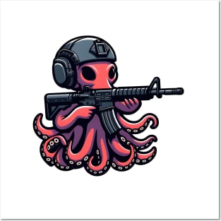 Tactical Octopus Adventure Tee: Where Intelligence Meets Style Posters and Art